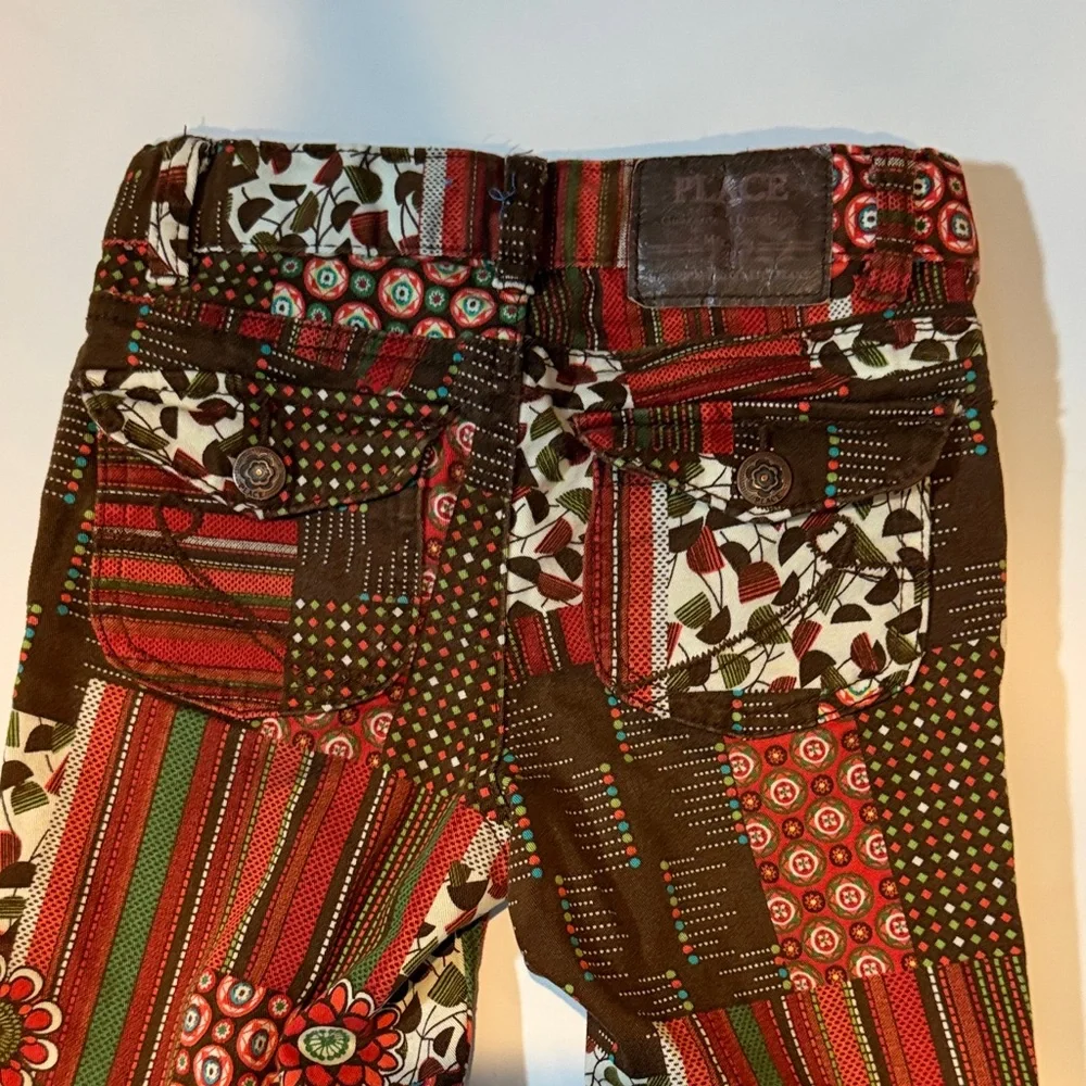 Girls 6 70s Hippie Boho The Children's Place Multicolor Patterned Pants wide leg